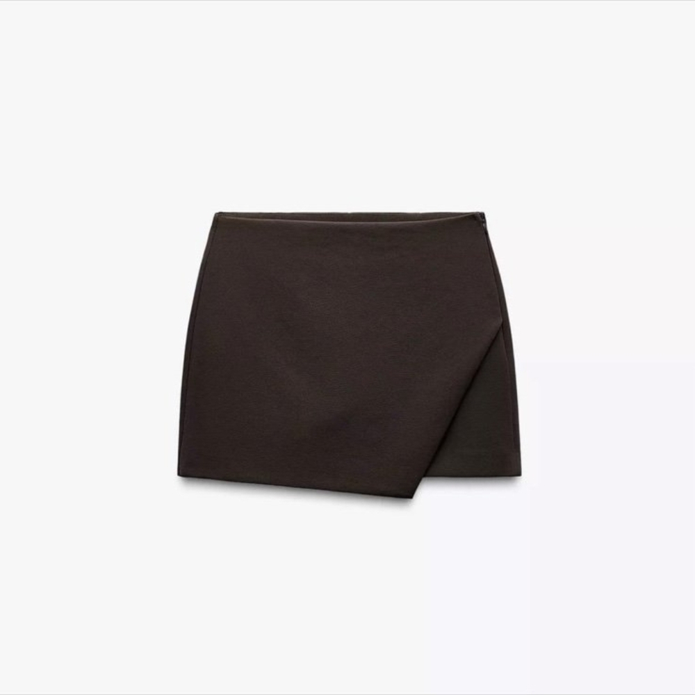 Zara Dark Brown Mini Skort M